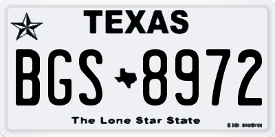 TX license plate BGS8972