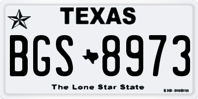 TX license plate BGS8973