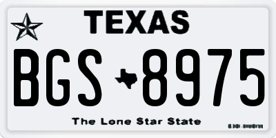 TX license plate BGS8975