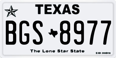 TX license plate BGS8977