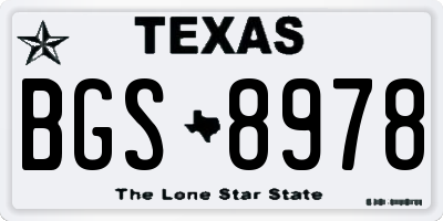 TX license plate BGS8978