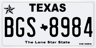 TX license plate BGS8984