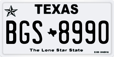 TX license plate BGS8990