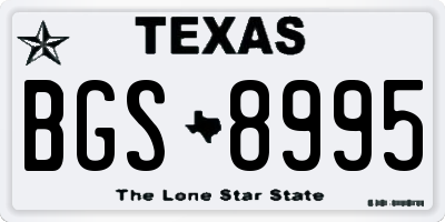 TX license plate BGS8995