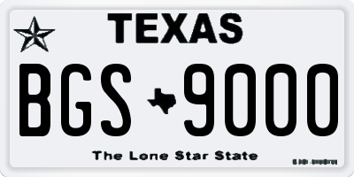 TX license plate BGS9000