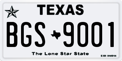 TX license plate BGS9001