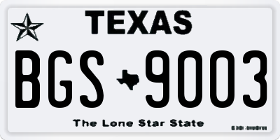 TX license plate BGS9003