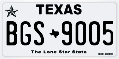 TX license plate BGS9005