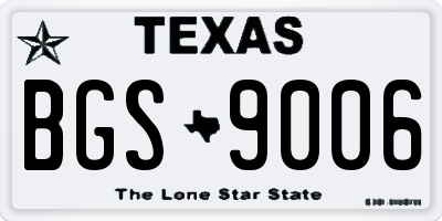TX license plate BGS9006