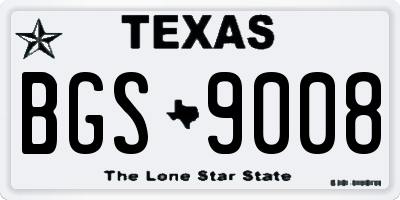 TX license plate BGS9008