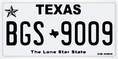 TX license plate BGS9009