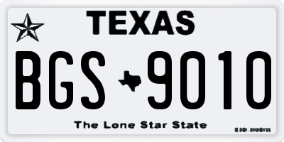 TX license plate BGS9010