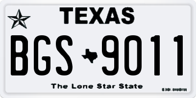 TX license plate BGS9011