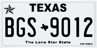 TX license plate BGS9012