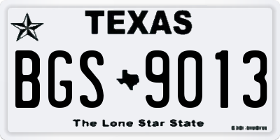 TX license plate BGS9013