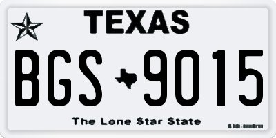 TX license plate BGS9015