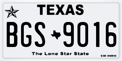 TX license plate BGS9016