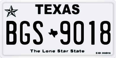 TX license plate BGS9018
