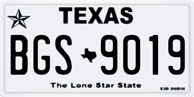 TX license plate BGS9019