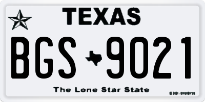 TX license plate BGS9021