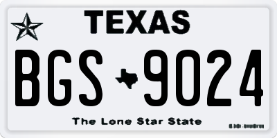 TX license plate BGS9024