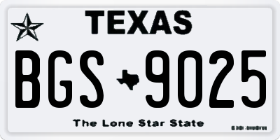 TX license plate BGS9025