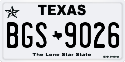 TX license plate BGS9026