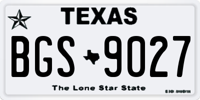 TX license plate BGS9027