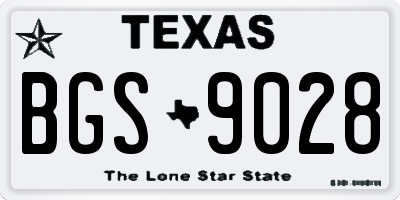 TX license plate BGS9028