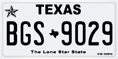 TX license plate BGS9029