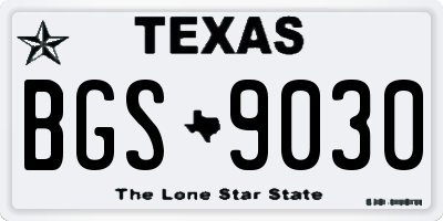 TX license plate BGS9030
