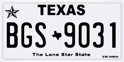 TX license plate BGS9031