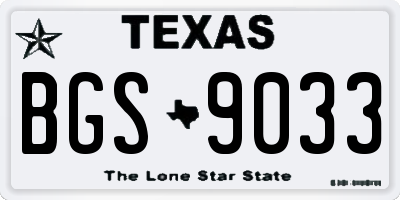 TX license plate BGS9033