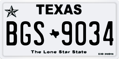 TX license plate BGS9034