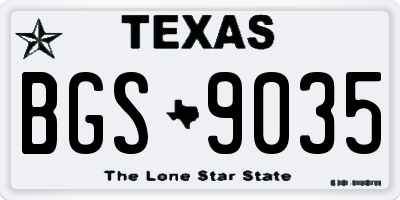TX license plate BGS9035