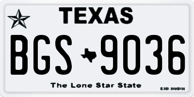 TX license plate BGS9036