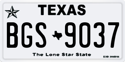 TX license plate BGS9037