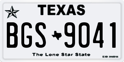 TX license plate BGS9041