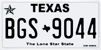 TX license plate BGS9044