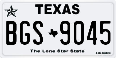 TX license plate BGS9045