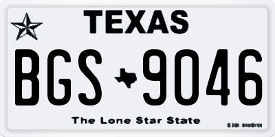 TX license plate BGS9046