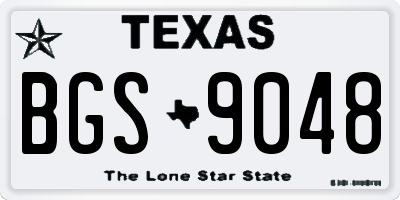 TX license plate BGS9048