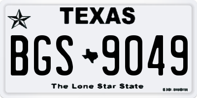 TX license plate BGS9049