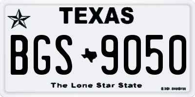 TX license plate BGS9050
