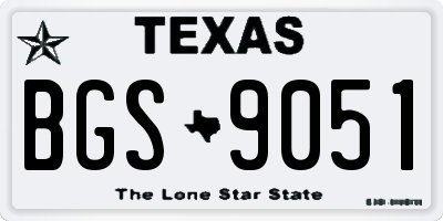 TX license plate BGS9051
