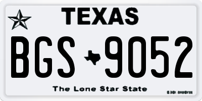 TX license plate BGS9052
