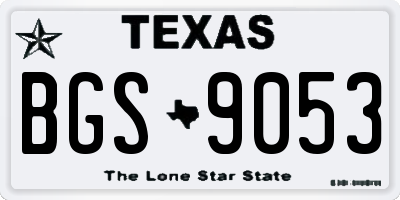 TX license plate BGS9053