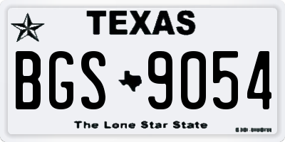 TX license plate BGS9054