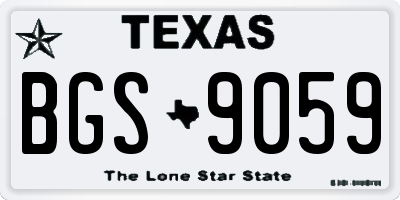 TX license plate BGS9059