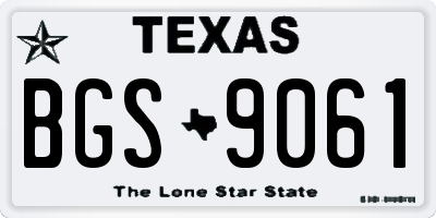 TX license plate BGS9061